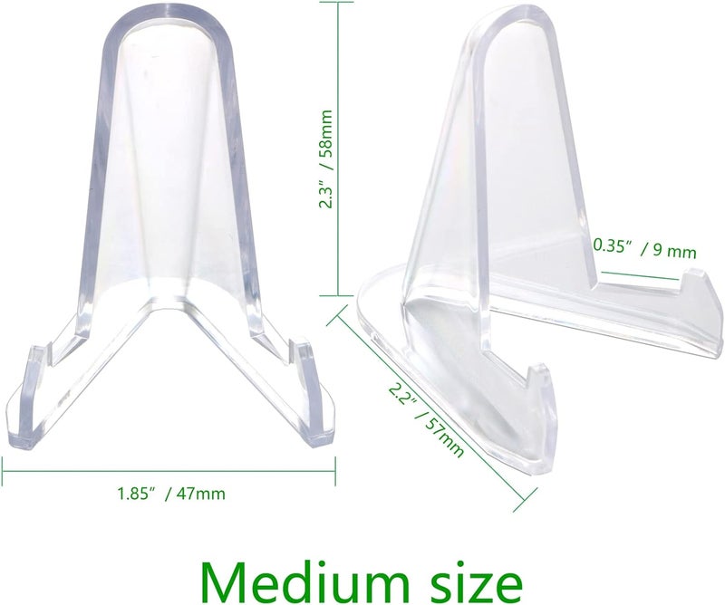 LRANFOW 36 Pack Thickened Card Display Stand Sports Card Holder Small Easel Stand for Challenge Coin Graded Card Sports Card Trading Card PSA Card Baseball Card, 2.3 Inch Tall Clear - Image 5